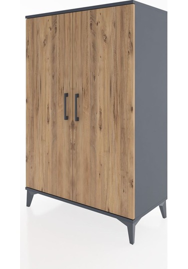 Hyperion Dolap 2 Kapaklı Tek Askılı 88x44x134 Antrasit-çam Antrasit