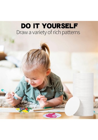 Xurunkeji 200 Adet Kalınlaştırılmış Kağıt Bardak Altlıkları, 4 İnç Tek Kullanımlık Yuvarlak Beyaz Karton Bardak Altlıkları Düğünler Catering Barlar Dıy El Sanatları İçin Beyaz