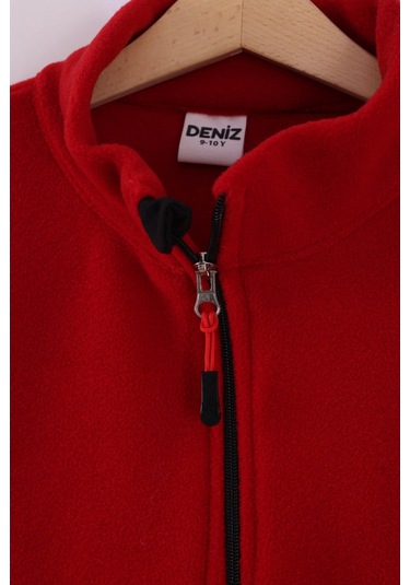 Monox Çocuk Unisex Parmak Geçmeli Polar Ceket Kırmızı