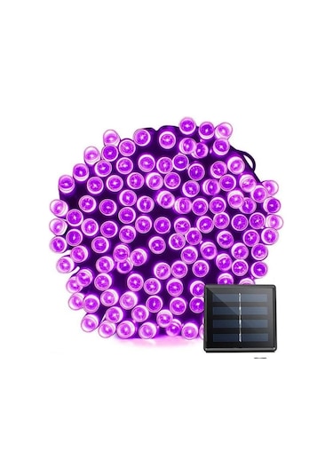 Soulader Su Geçirmez 200 Led Solar Aydınlatma Bahçe Dış Mekan Aydınlatma Dekoratif Işıklı Zincir Mor