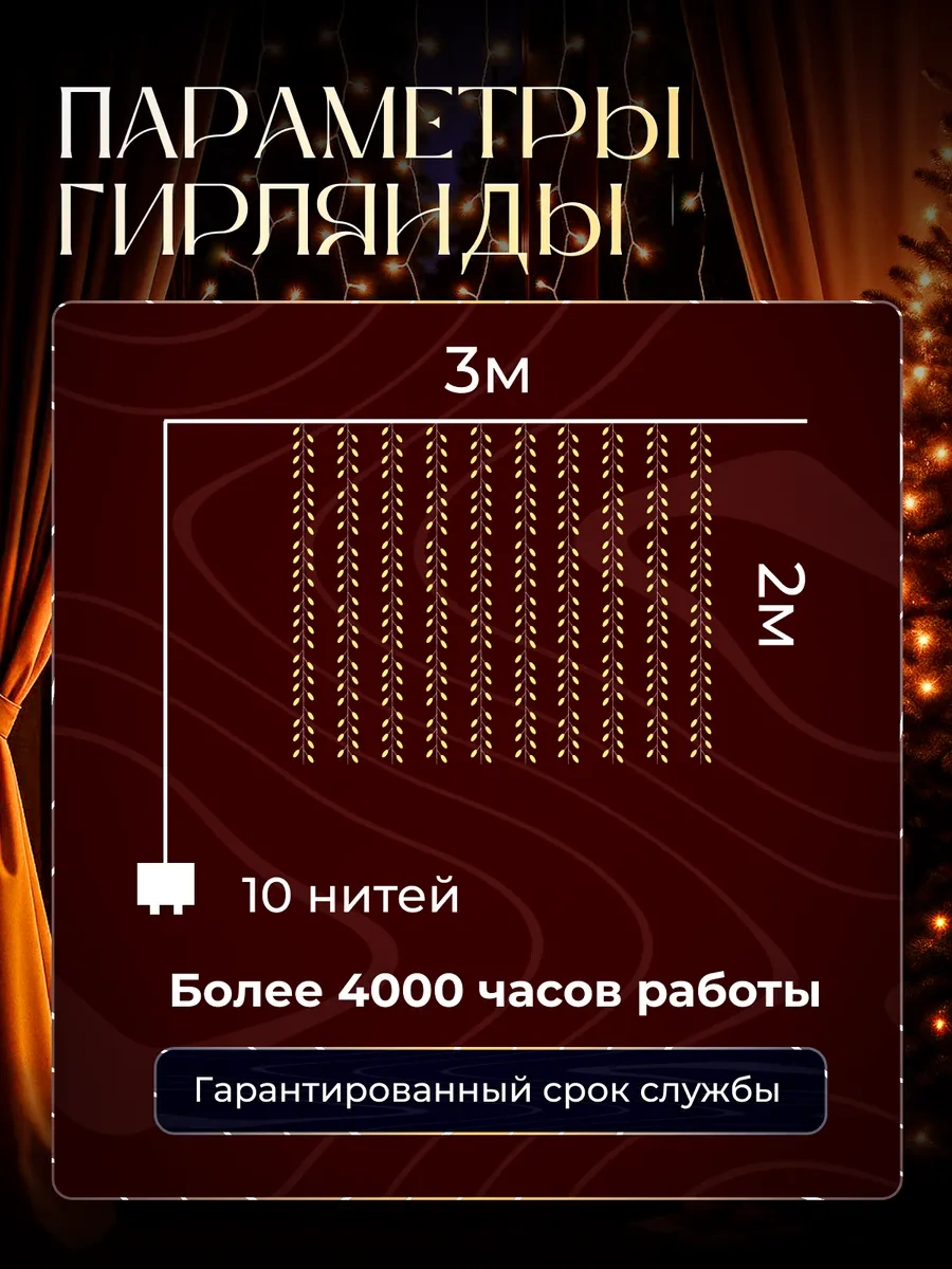 D-light Rosa Yeni Yıl Tören Perdesi Işık Zinciri 3x2 Uzaktan Kumandalı 258437223 Gri