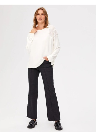 Faik Sönmez Kadın Sweatshirt U67512 Ekru