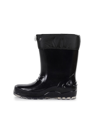Kiko Kids Savana Su Geçirmez Erkek Çocuk Yağmur Çizmesi Siyah Siyah