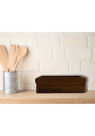 Kitchen Mutfak Organizer Ahşap 24cm X 14cm Genişlik 8cm Yükseklik