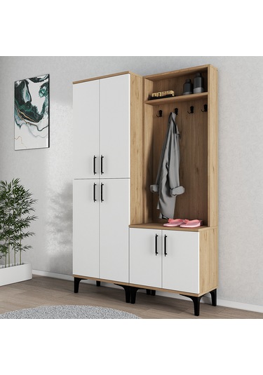 Ferniso Mobilya Portmanto+ayakkabılık Ceviz-beyaz Ferniso Mobilya Portmanto+ayakkabılık Ceviz-beyaz