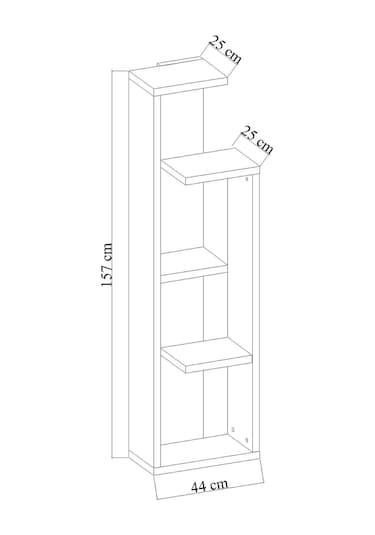 Zile 4 Raflı Kitaplık, Kayın 44x157x25 Cm Nocolor-0b4ce28c
