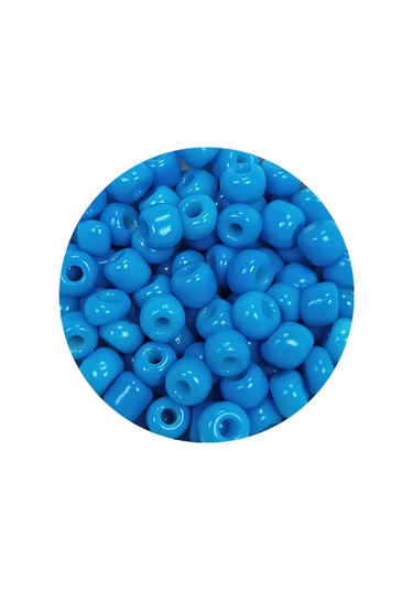 Dökme Cam Kum Boncuk Büyük Boy 6/0 4 Mm - 20 Gram - Açık Mavi - Bnc106