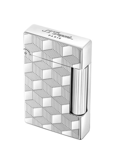 S.t. Dupont Initial Guilloche Çakmak Gümüş 20840 Gri