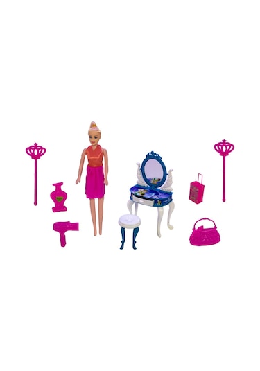 Oyuncak Güzellik Seti Bebekli Prenses 9 Parça
