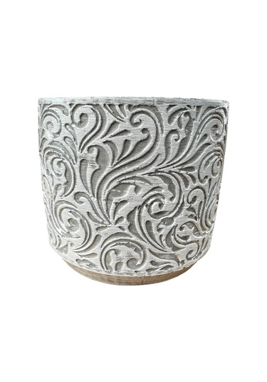 Bitki Tasarımı Ev Dekorasyon Gri Çiçek Desen Beton Saksı Çiçeklik Saksılık