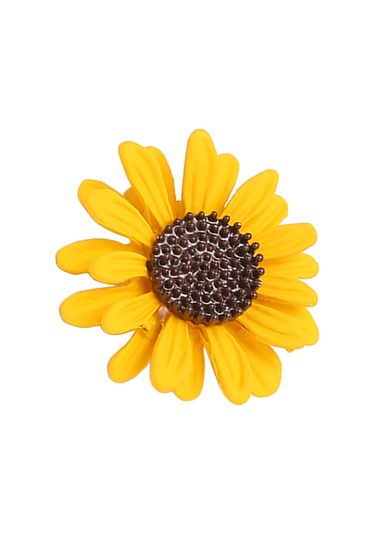 Lemestar Güneşçiçeği Desenli Kadın Broşu - Uniqe Dekoratif Aksesuar - Kumaş, Ceket, Cardigan İçin Zımba - Leylak Desenli Moda Takı Çok Renkli