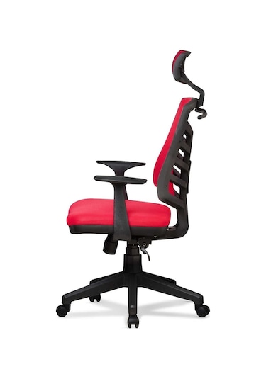 Ev Ve Ofis Çalışma Sandalyesi Bilgisayar Ve Yönetici Koltuğu Piramit Model Kırmızı
