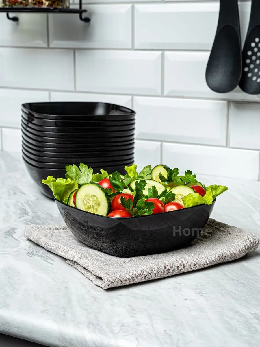 Al' Ternatıva Çorba Tabakları Seti Plastik, 12 Adet 166361660 Siyah