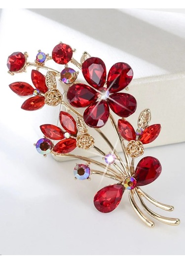 Fashion Jewelry Çiçek Buketi Broş 359376287 Kırmızı