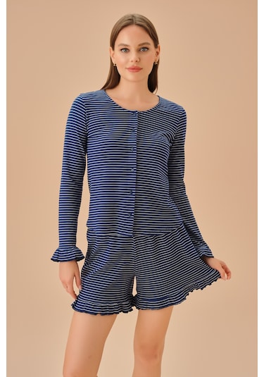 Suwen Elsa Maskülen Şort Takımı Sh25193667b956 Mavi