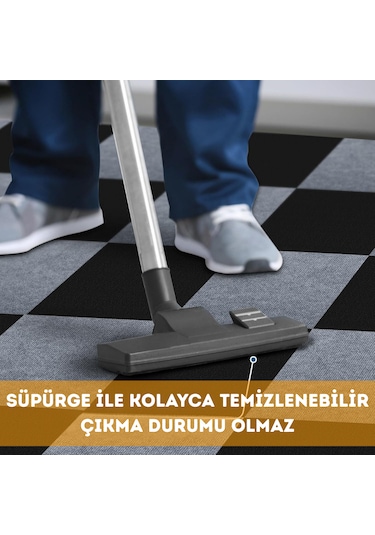 Kendinden Yapışkanlı Halıfleks Ev Tekne Ofis Karo Halı Gri