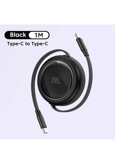 Crouch100/240w Pd Usb-c Geri Çekilebilir Hızlı Şarj Kablosu Iphone Uyumlu 15 Huawei Xiaomi Samsung Macbook Chınaaltın1m