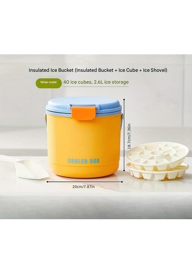 Fastbuy Yeşil Taşınabilir Kamp Soğutucu, Buz Kalıbı Dahil, Piknik Ve Plaj İçin Pilsiz Buz Saklama Kutusu Yeşil