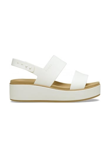 Crocs 211802-00o Brooklyn Matte Wrap Low Wedge Kadın Sandalet Beyaz