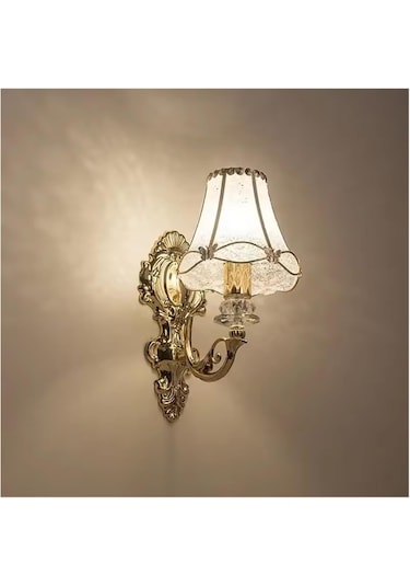 Avrupa Petal Duvar Lambası Başucu Altın Tek Başa Tv Tv Arka Plan Yatak Odası Yaşam Koridoru Merdiven Işık Sıcak Işık Altın