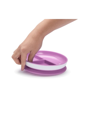 Munchkin Sabit Vakumlu Beslenme Tabağı &tıklama Uçlu Alıştırma Ba Mor