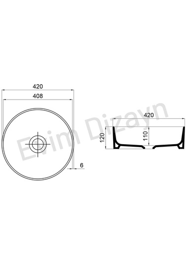 Aqua Bagno Bianzo Batarya Deliksiz Tezgah Üstü Lavabo 42 CM Siyah Mat