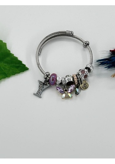 Bhs Life Kadın Charm Y Harfi & Kelebek Çelik Bileklik