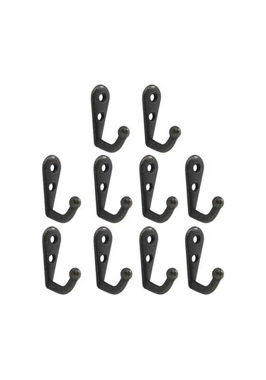 Dancemonkey Cbtx 10 Adet Duvara Monte Retro Çinko Alaşım Havluluk Çanta Şapka Askı 2 Vida Delikli - Siyah Siyah