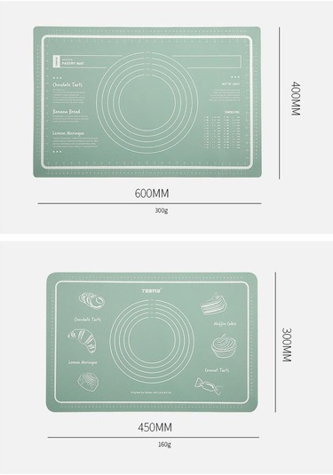 Mavi 1 Adet Artış Yapışmaz Kalınlaşma Pişirme Mat Pişirme Araçları Silikon Mat Pasta Haddeleme Yoğurma Pedi Pizza Hamuru Mutfak Aksesuarları Büyük