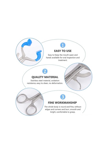 Qingmipy Diş Muayenesi İçin Paslanmaz Çelik Ağız Genişletici - Rahat Kullanım Çok Renkli