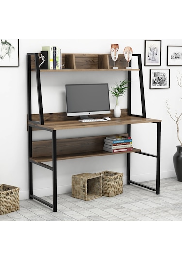 Yesst Momento 120 Cm Raflı Çalışma Masası (451035169) Ceviz