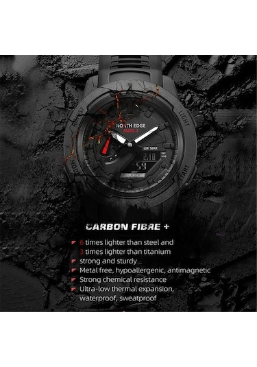 Yingfu North Edge Karbon Fiber Erkek Spor Saati - 50m Su Geçirmez, El Aydınlatmalı, Multifonksiyonel Renkli Çok Renkli