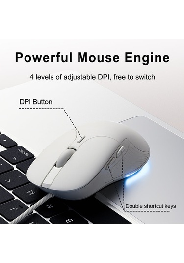 Inphic B2 Oyun Makro Sessiz Glow Bilgisayar Kablolu Fareler Beyaz Diğer
