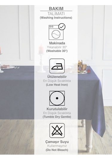 Daily Series Kadife Dokulu Uzay Mavisi Masa Örtüsü Uzay Mavisi