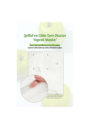 Yeşil Elma İçerikli Yaprak Maske Goodal Green Apple Pore Tightening Mild Sheet Mask