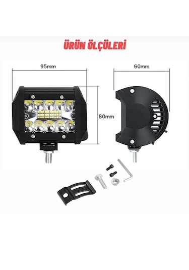 Point 20 Led Çalışma Lambası 60 W Ultra Parlak Off Road Motosiklet Kamyon Sis Farı 12-24 V 1 Adet