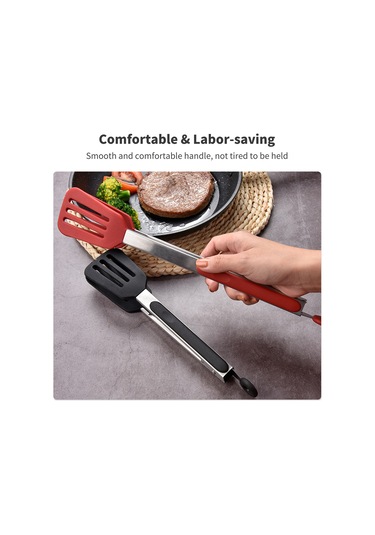 Jeemson Siyah Silikon Ve Paslanmaz Çelik Mutfak Makası, Ayaklı, 12 İnç 30.48 Cm , Barbekü Ve Yemek Hazırlama Aracı Çok Renkli