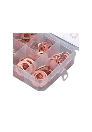 200pcs Yağ Drenaj Tapası Conta Kırmızı Bakır Isıtma İşleme 9 Tür Yağ Sızdırmazlığı 0142 Kırmızı