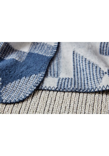 Doqu X Origami Battaniye Çift Kişilik Lacivert Diğer