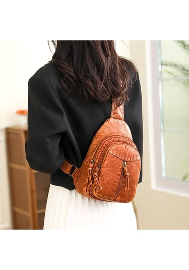 Mavi Kadın Çantası Moda Göğüs Çantası Yumuşak Pu Omuz Crossbody Çanta Kadın Sırt Çantası Mavi