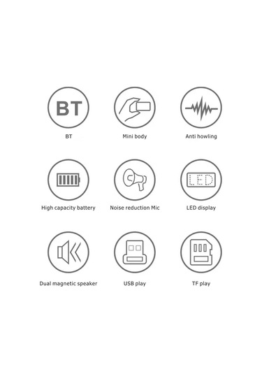Teltree Gül Altın Ses Güçlendirici: Öğretim/tur Rehberi İçin, Bluetooth/mikrofon/tf Kart/disk/dikta Fonksiyonlu, Bel Taşıma Seti