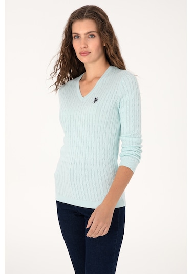 U.s. Polo Assn. Kadın Kazak /triko 50313625-vr253 Nıl Melanj