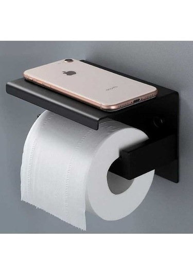 Novahub Duvara Monte Tuvalet Kağıdı Tutucusu Sus304 Paslanmaz Çelik Siyah Raf Ve Yapışkanlı Montaj Diğer