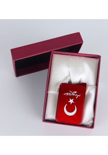 Mercitech Türkiye Logolu Ay Yıldızlı Metal Gövde Lüks Çakmak
