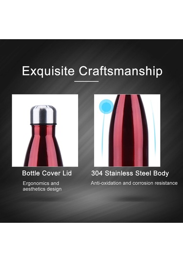 Qingmipy Paslanmaz Çelik 500ml Termos Şişe - Uzun Süre Sıcak/soğuk Tutar, 6 Renk Seçeneği