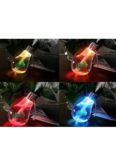 Hava Nemlendirici Ampul Görünümlü Hazneli Buhar Makinesi 400 Ml.