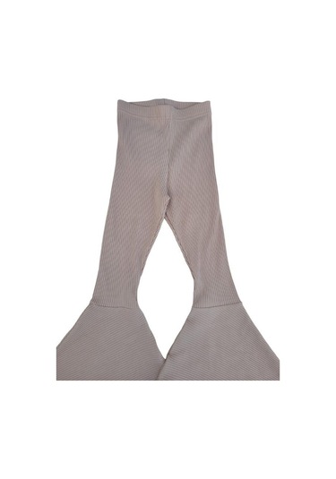 Kız Çocuk Kaşkorse İspanyol Paça Tayt Pantolon-11748 Bej