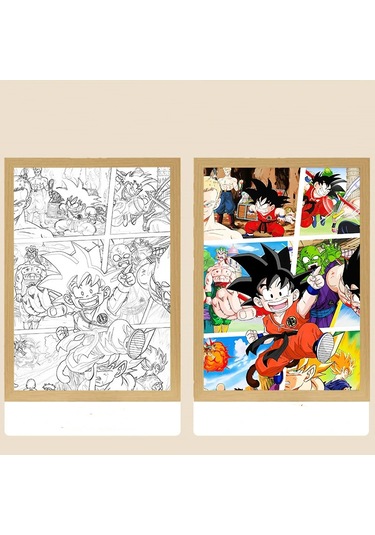 Anime Figürü Dragon Ball Işık Çerçevesi Led Gece Lambası Goku Vegeta 12 Çok Renkli