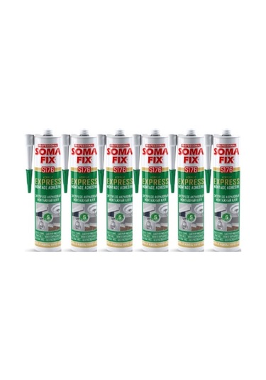 6 Adet Somafix Express Stropiyer Kartonpiyer Montaj Yapıştırıcısı Beyaz Beyaz