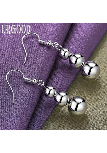 925 Ayar Gümüş Yuvarlak Kolye Küpe Hediye Moda Takı